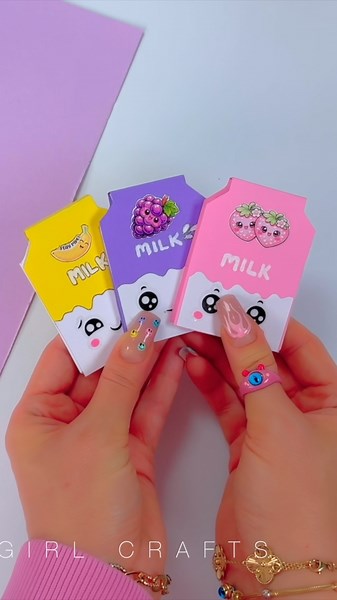 Cute kawaii milk notebook tutorial