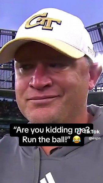 #GeorgiaTech #HeadCoach Brent Key was too funny after their win over #FloridaState 😂 #CFB #FSU #Football