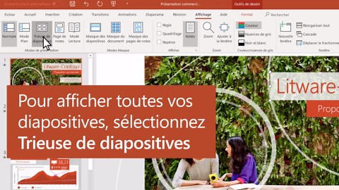 Choisir le mode d’affichage approprié pour la tâche dans PowerPoint