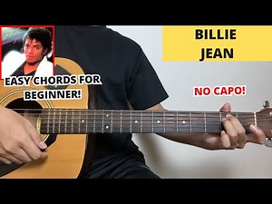 Billie Jean - Michael Jackson (Guitar Tutorial) Easy Chords For Beginner! No Capo!