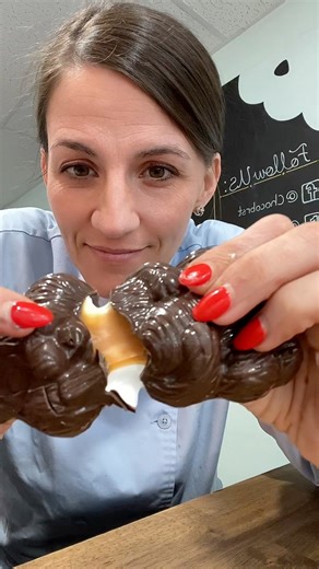 Ladies…You’re busy making Easter magical for everyone else. This one’s for you. Dark chocolate bunny filled with butter caramel and marshmallow cream. It won’t be sitting out front. If you’d like one… just come to the counter and ask for the Brstie Bunny. We’ll know what you mean. 😉 #jasperchocolatecompany #brsties #chocobrst #jasperindiana #madeinjasper #Chocolate | ChocoBrst