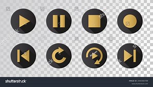 Ui Button Icon Play Pause Repeat Stock Vector (Royalty Free) 2440382769 | Shutterstock