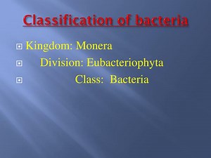 Classification of bacteria - SlideServe