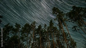 Star trails in the night sky