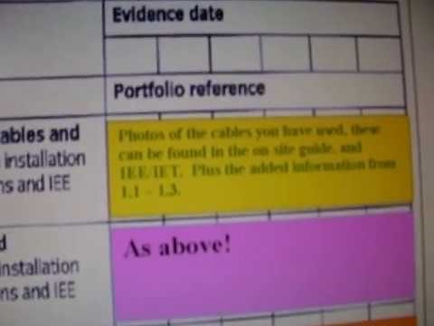 Electrical Installation NVQ portfolio/workbook unit 316,