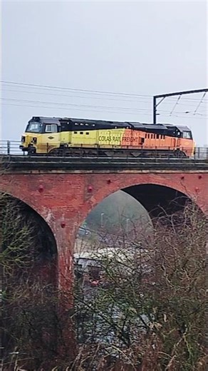 Class 70 Colas Shed heads North.
