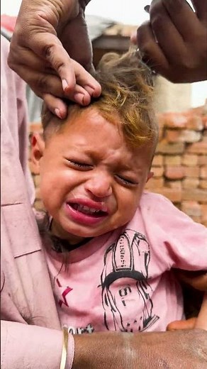 Cute but Crying | A Little Girl’s Heartwarming Haircut Experience