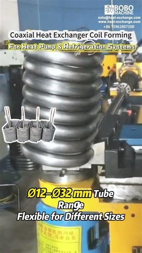 CNC Tube Bending Machine for Tube-in-Tube Heat Pump Coaxial Condensers #Shorts