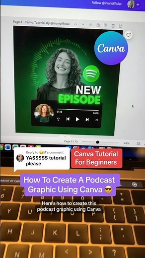 Canva Tutorial - How To Design A Podcast Graphic Using Canva! 😎 #canvatips #canvatutorial