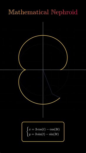 Mesmerizing Mathematical Nephroid Curve | Fourier Epicycles Animation | Beautiful Math Pattern #shor