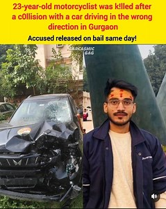 78K views · 2.4K reactions | A tragic accident occurred on golf Course road in gurgaon ☹️where a 23 year old biker named Akshat Garg died after colliding head on with an SUV driven on the wrong side of the road @cyberpoliceggm @gurugrampolice #gurgaon #gurugram #cybercity accident #massiveaccident veaccident | Haryanamerijan | Facebook