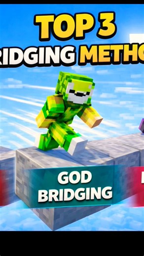 Top 3 MOST USED BRIDGING METHODS of Minecraft Bedrock #shorts #shortvideo