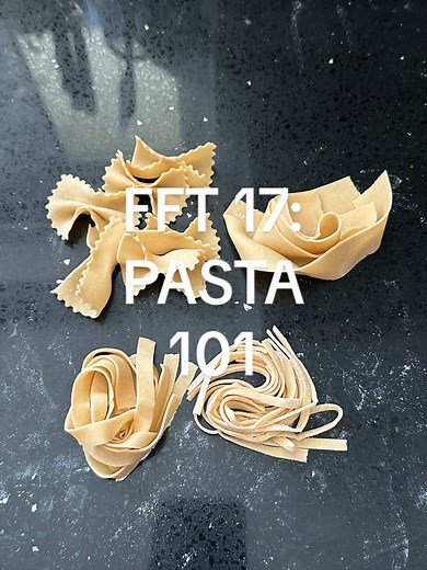 EP 17: Fundamental Flavors & Techniques- PASTA 101 WE’RE BAAAAACKKKK!!!! Starting of Month 3 of FFT with a bang, here’s PASTA 101! One of my biggest jobs at the restaurant was making the pasta every day, and I loved loved loved it! There’s something so calming about the process to me, and the end product is so worth it. Once you understand the basics of it, you’ll never be nervous to do it again. In pasta 101, I go through exactly how you make the dough, roll it, and some fun shapes you can make
