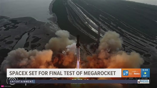 SpaceX set for final test of mega rocket