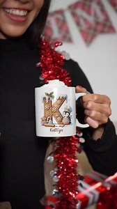 Personalized Gingerbread Initial Mug: Custom Holiday Cocoa Cup - Etsy