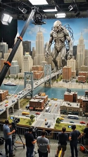 How Hollywood Made This Giant Alien Bridge Collapse 😱🎬#short#gaintaleanattack#behindthescenes