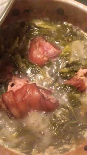 Comfort Food! Turnip Greens, Cooked With Hamhocks, Cornbread Dressing In Oven,Rice @Eric-kf9eo
