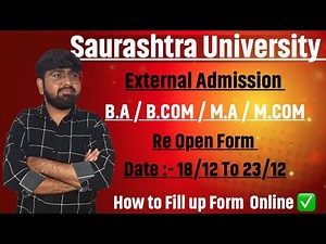 Saurashtra University External AdmissionForm Fill Up 2025 |External Form Fill Saurashtra University