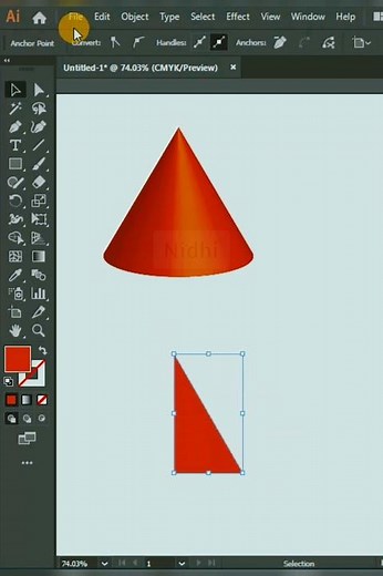 How to make 3D Cone in Adobe illustrator #adobeillustrator