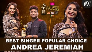 331K views · 145 reactions | Andrea Jeremiah wins the Best Singer (Popular Choice) award at JFW Movie Awards 2022. The awards was presented by popular music director Devi Sri Prasad (DSP). Andrea's "Oo Solriya" made waves all over and became one of the biggest hits of the year!! #jfwmovieawards2022 #andreajeremiah #dsp | JFW | Facebook