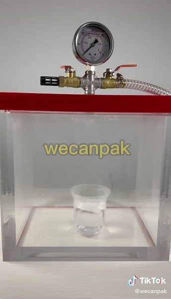 Vacuum test 1. Water in vacuum chamber.what happen in the end?#wecanpak #vacuum