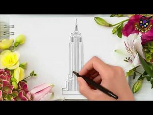 How to Draw Empire State Building Step by Step |Empire State Building Drawing Tutorial for Beginners