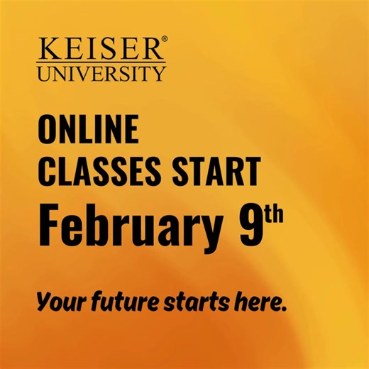 Make today the day you move forward. Classes start February 9th. | Keiser University