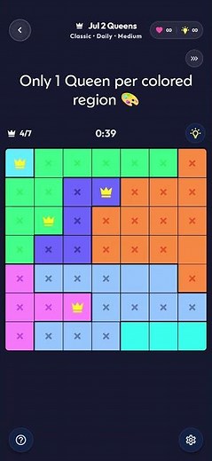 Queens: 👑 Queendom - Queens (Star Battle) | Sleek Logic Puzzle Game