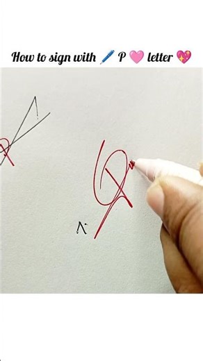 How to sign with 🖊️ P 🩷 letter 💖