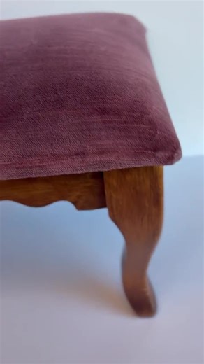 Vintage Footstool With Cabriole Legs and Purple Upholstery - Etsy