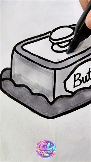 Butter Dish Coloring 🧈 Satisfying & Relaxing Drawing#shorts #coloringbook