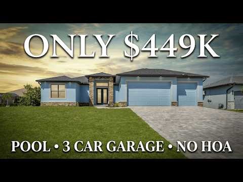 Cape Coral Florida New Construction Pool Home | 4 Bed + 3-Car Garage – ONLY $449K