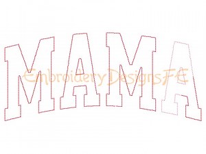 Mama Applique Design -zigzag Edge - Machine Embroidery Design File - 4 Sizes - Etsy