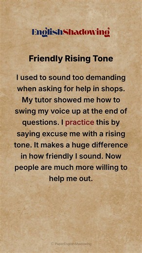How to sound friendly in English with a rising tone on excuse me
