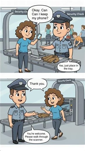 ✈️ English Practice at Airport (Security Check) | Learn Travel English | Part 3 #learnenglish