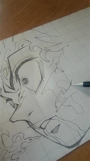 Tanjiro Kamado Drawing 💀🔥#shorts #tanjirokamado #demonslayer #animedrawing