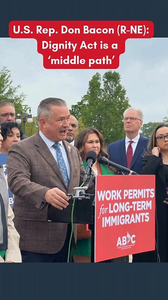 .@RepDonBacon spoke in support of the bipartisan #DignityAct at an @ABICAction press conference in D.C. today calling for work permits for the long term, law abiding, critical immigrant workforce supporting industries from agriculture, to senior care, to hospitality.
