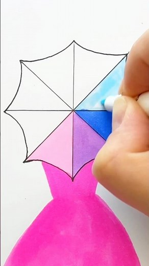 How To Draw a Cute Girl with Umbrella | Step by step drawing for kids