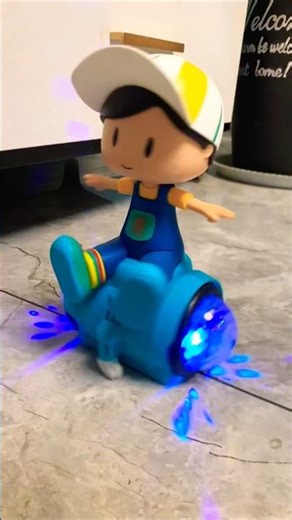 Cute Boy Riding Spinning LED Wheel 🧢🚀 #youtubeshorts #trending #toys