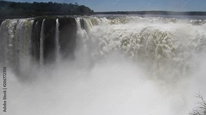 Water roaring over the falls at Garganta Del Diablo (The Devil's Throat). Iguazu Falls, Argentina.