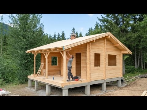 Man Builds a Cozy Survival Cabin While Escaping the Remote Wilderness | by ‪@dialtommy‬