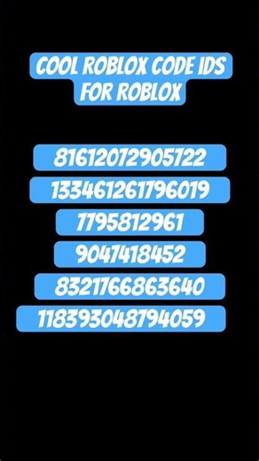 Roblox IDs #roblox #codes #id