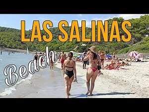 4K-HDR BEACH WALK AT LAS SALINAS BEACH | Ibiza Most Famous Beach: 🏖️ Playa De Ses Salines: