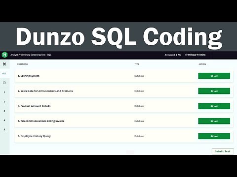 Dunzo Test Questions And Answers | Hackerrank SQL Assessment 2021
