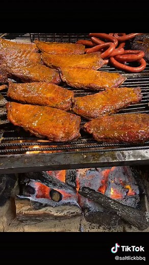 Mopping Pork Ribs with Original BBQ Sauce