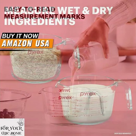 Kitchen Essentials | Pyrex 4-Cup Glass Measuring Cup For Baking and Cooking