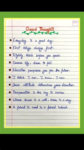 Good Thoughts, 10 Small And Easy Good Thoughts For School Assembly, 10 Best Good Thoughts In English
