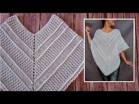 Very easy crochet poncho for women! Step by step!
