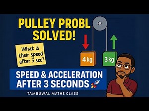 F.Maths Q7 | Pulley Problem | Find Acceleration & Speed after 3 Seconds.