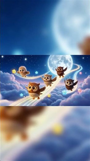 Five Owls' Nighttime Adventure 🌙 | Bedtime Song | Pazzido #Shorts